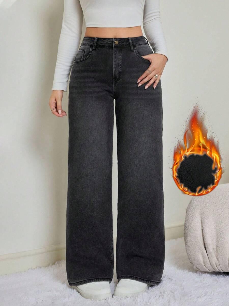 ocieplane spodnie jeans
