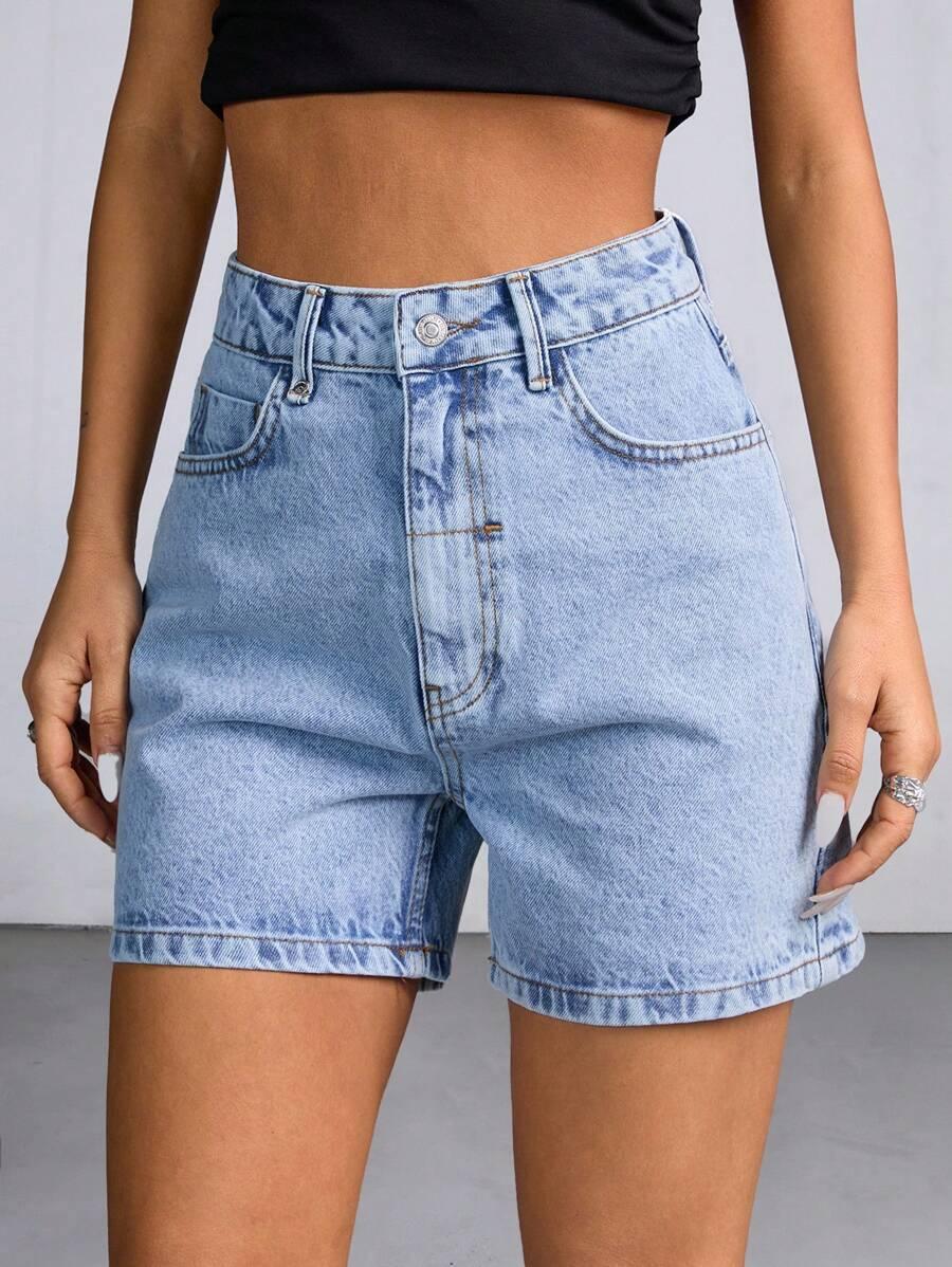 NIEBIESKIE KRÓTKIE SPODENKI JEANS