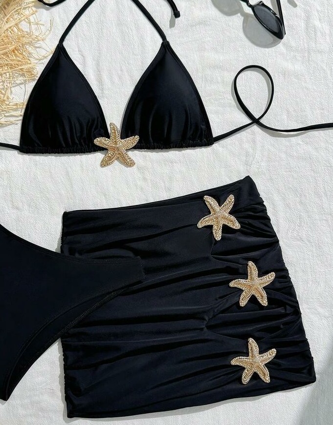 czarna góra od bikini spódnica