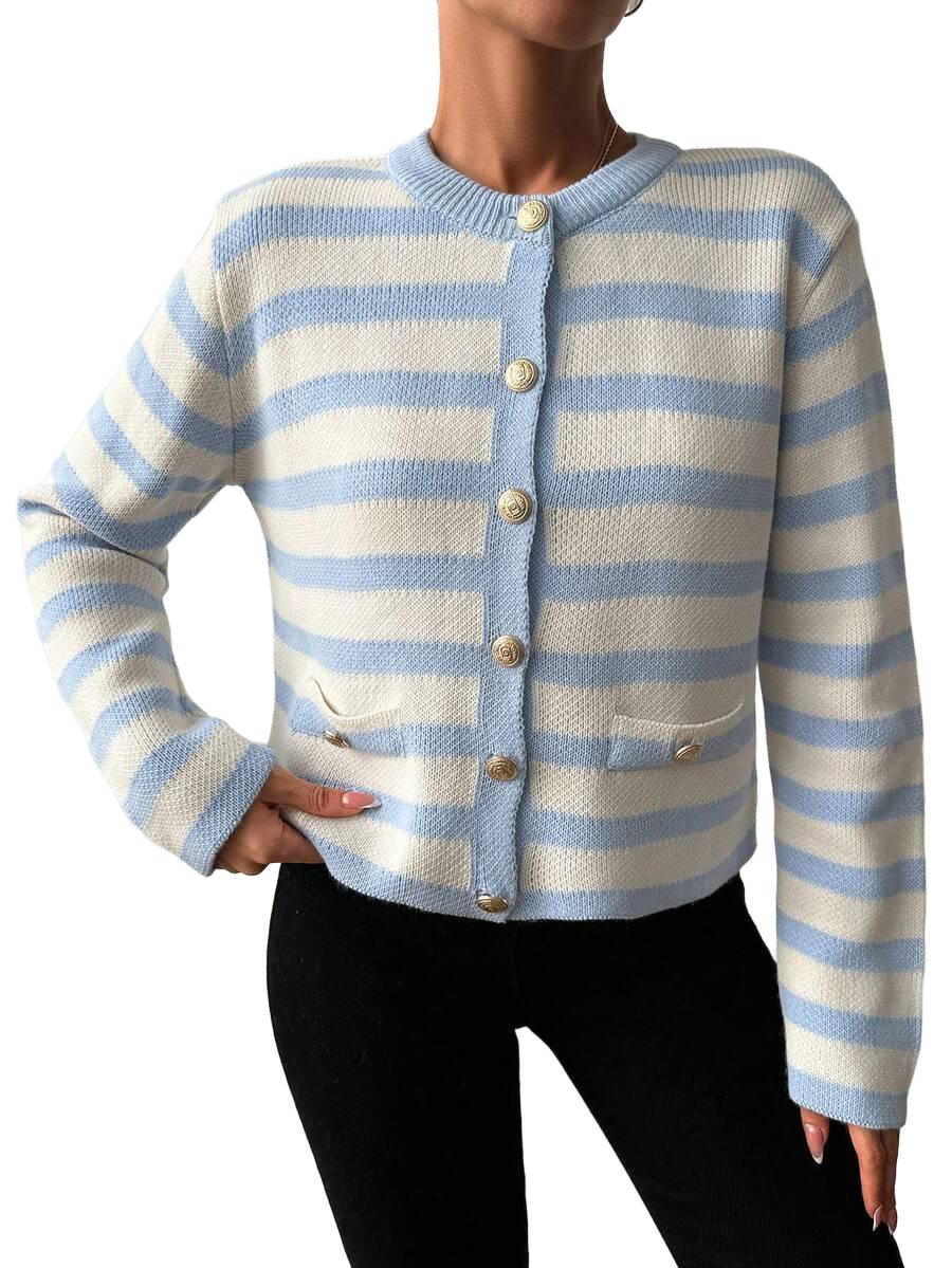 SWETER DAMSKI ROZPINANY OKRĄGŁY DEKOLT REGULAR