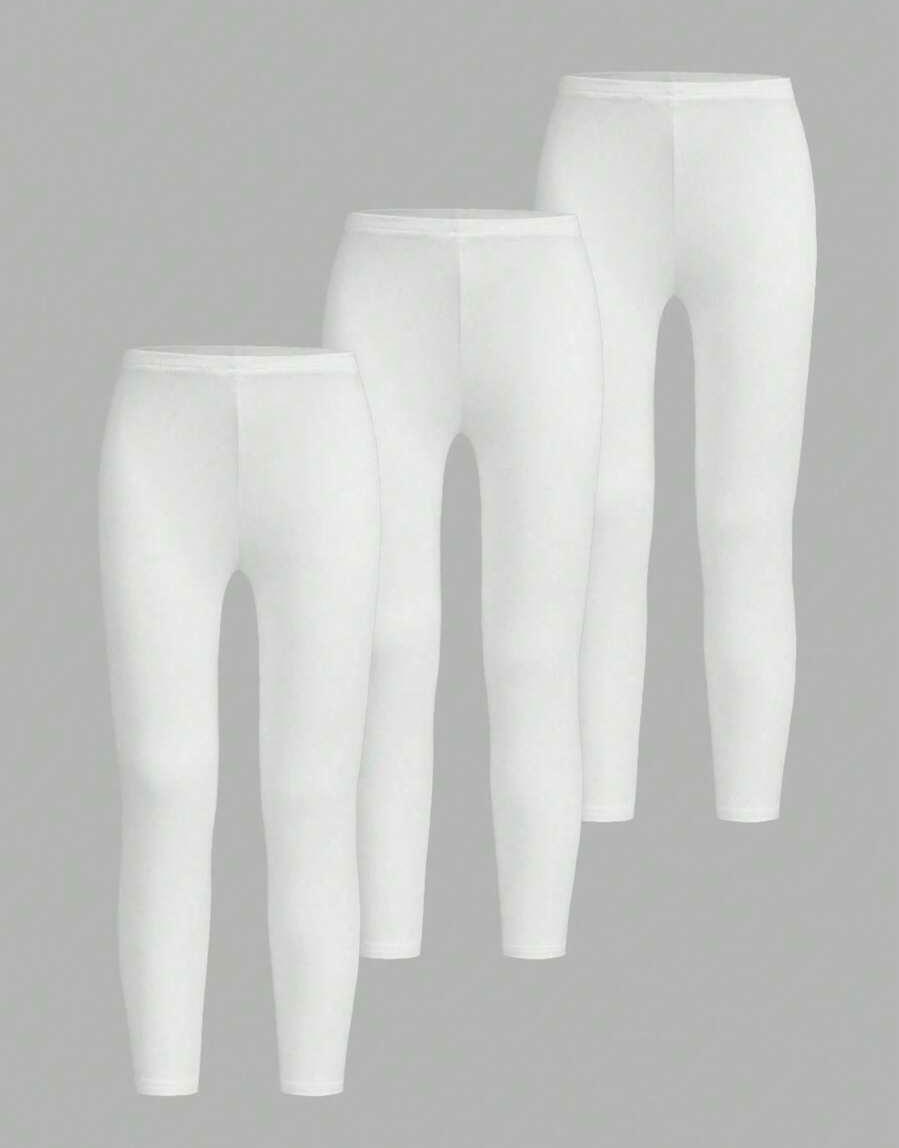 białe legginsy 3-pack