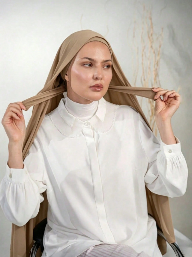 BEŻOWA CHUSTA HIDŻAB