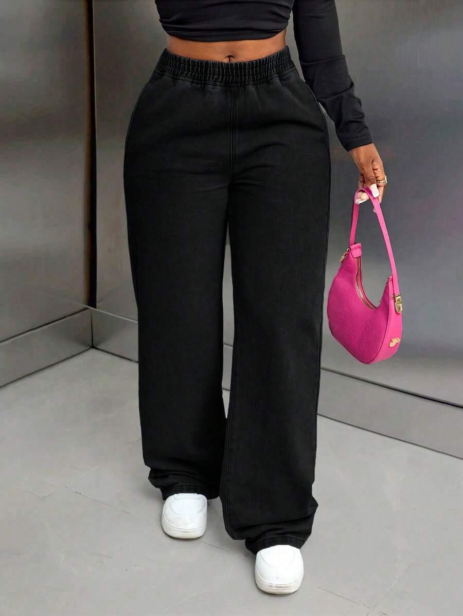 CZARNE SPODNIE JEANS