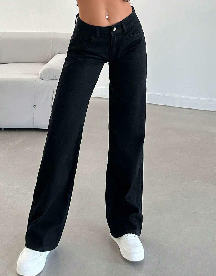 CZARNE SPODNIE JEANS