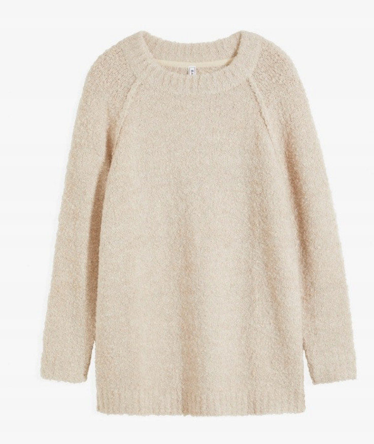 beżowy sweter długi rękaw