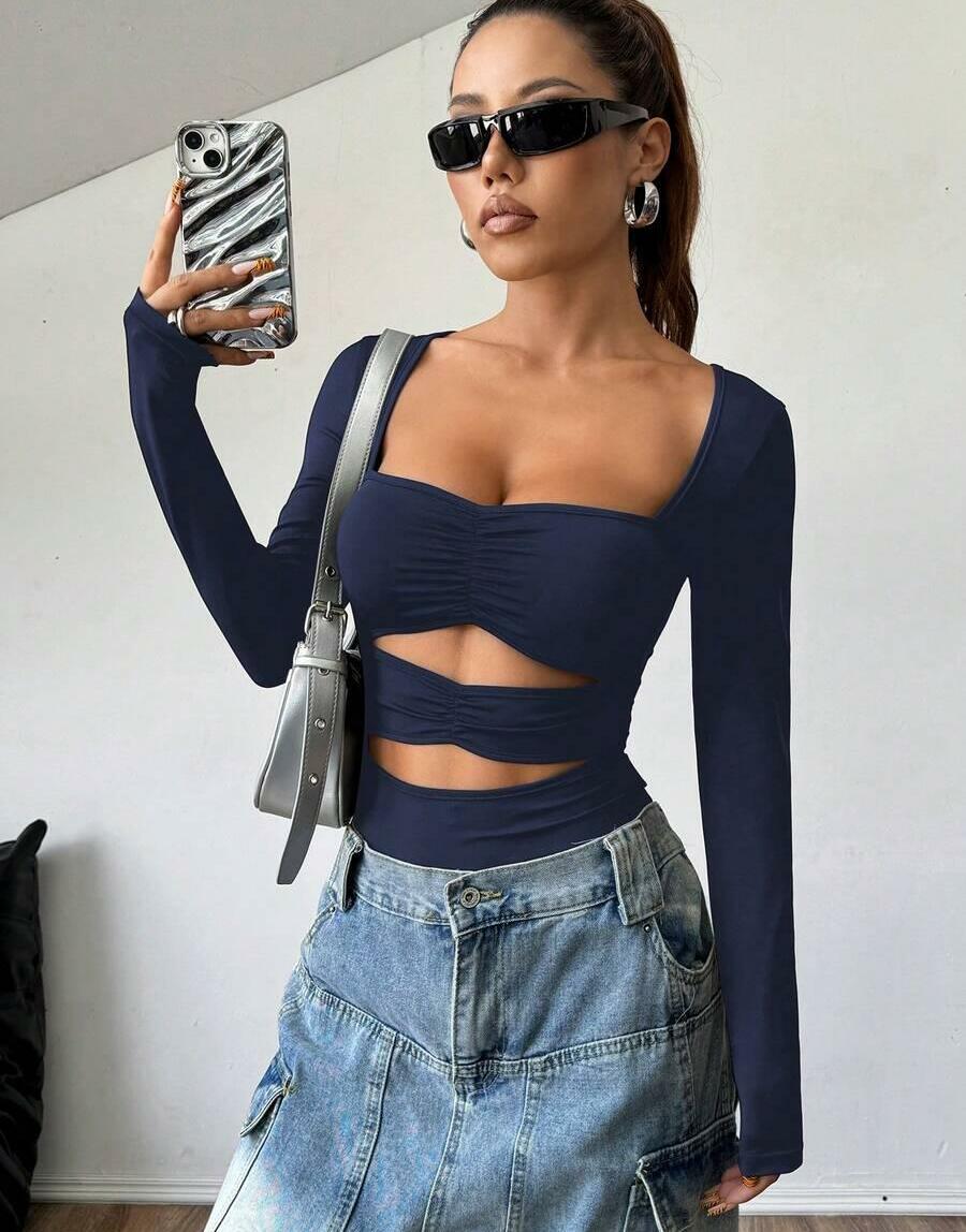granatowe body wycięcia