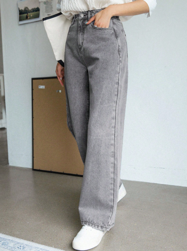 SZARE SPODNIE JEANS 