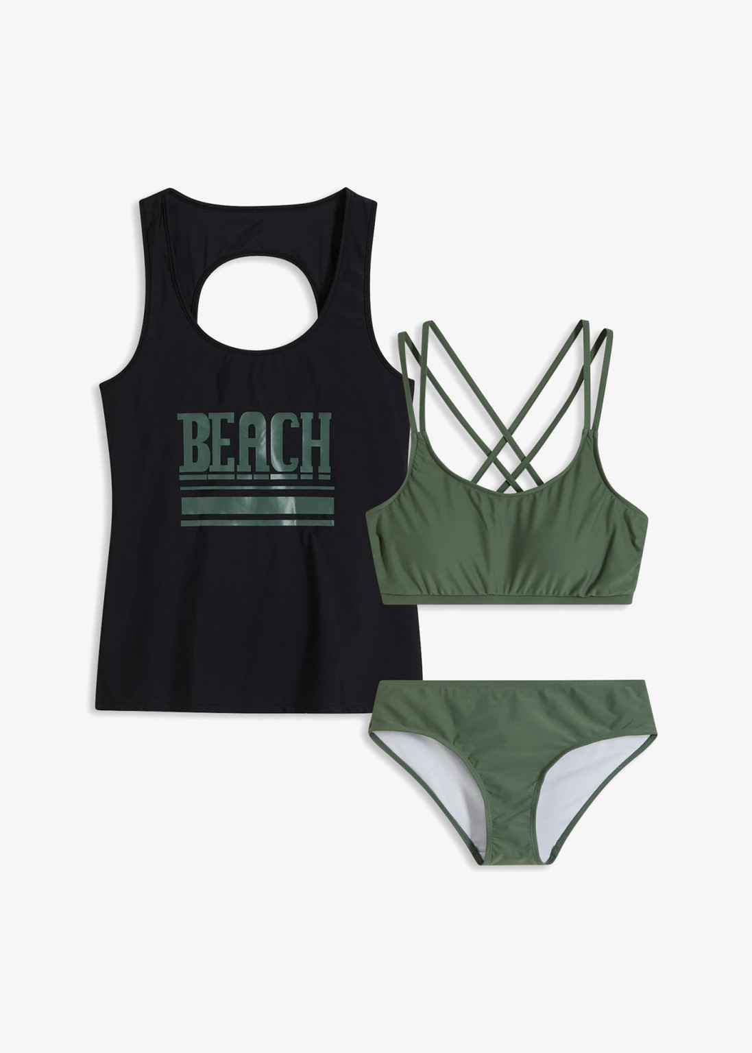 czarne tankini napis 