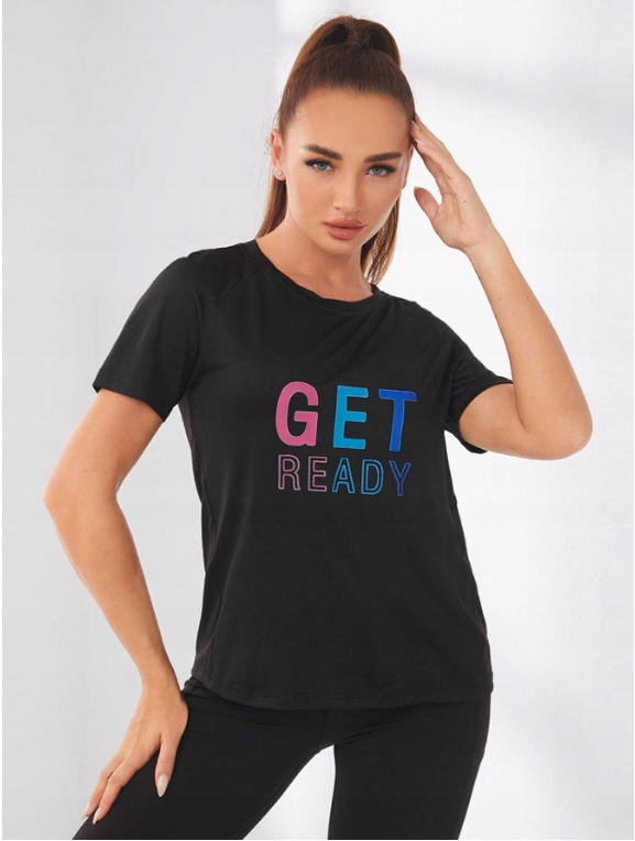 czarny t-shirt napisy