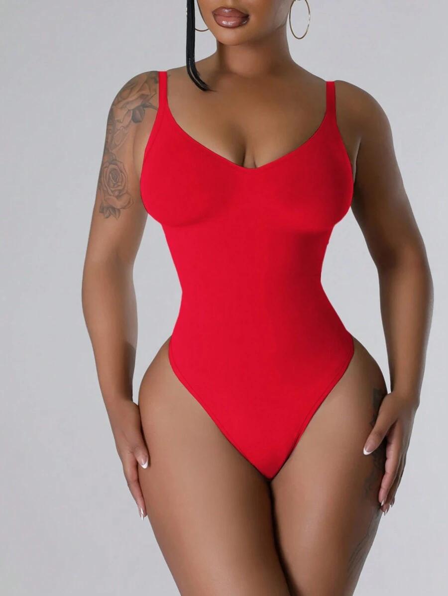 czerwone gładki body