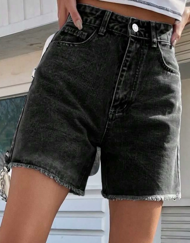 CZARNE JEANSOWE SPODENKI