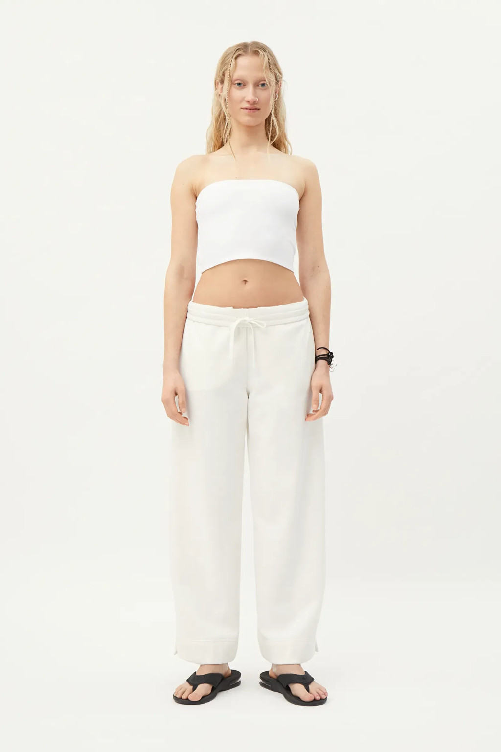 BIAŁY CROP TOP OPASKA