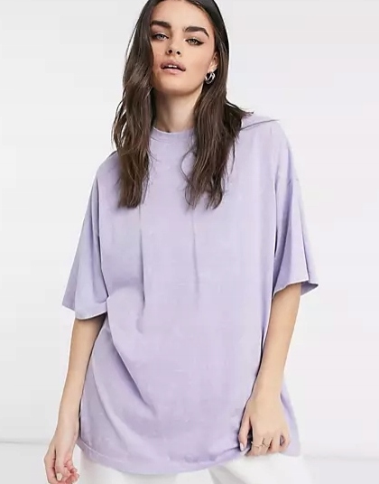 fioletowy t-shirt nadruk 