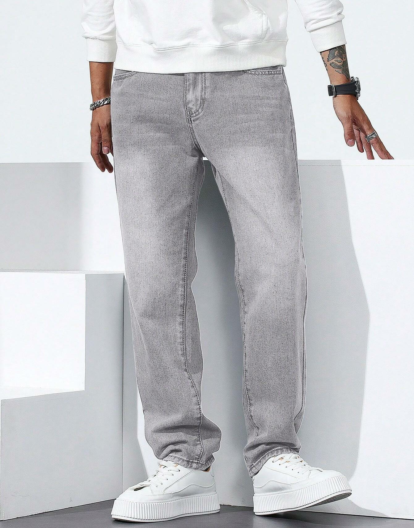 SZARE SPODNIE JEANS