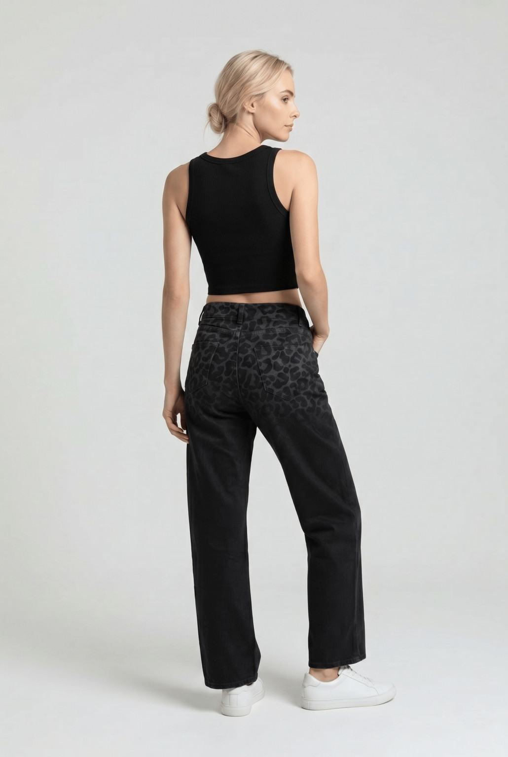 spodnie animal print jeans