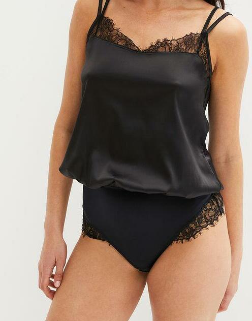 BODY SATYNOWE CZARNE