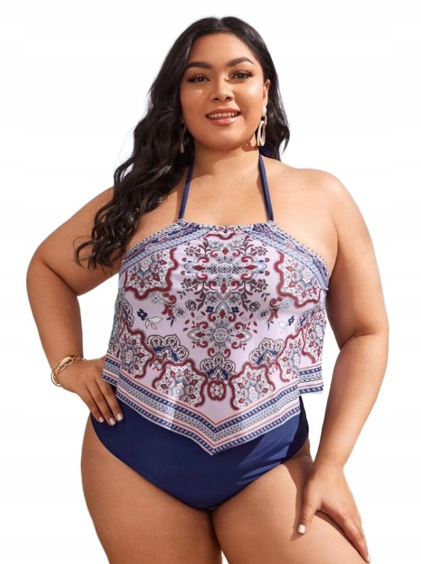 dwuczęściowy strój kąpielowy tankini wzór