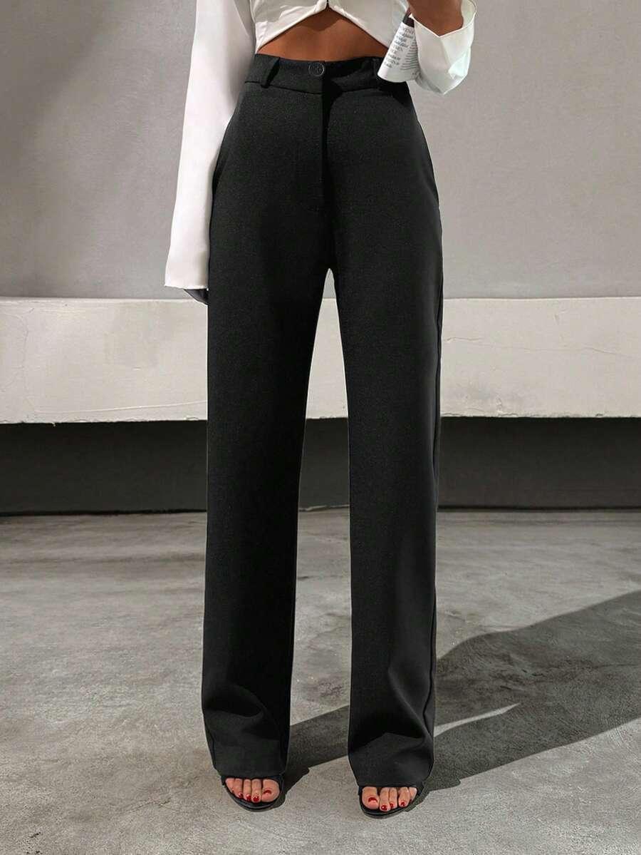 CZARNE ELEGANCKIE SPODNIE