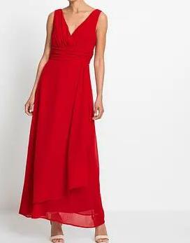 ELEGANCKA MAXI SUKIENKA V-DEKOLT ROZKLOSZOWANA ZAMEK