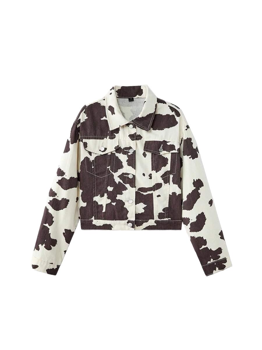 jeansowa kurtka animal print