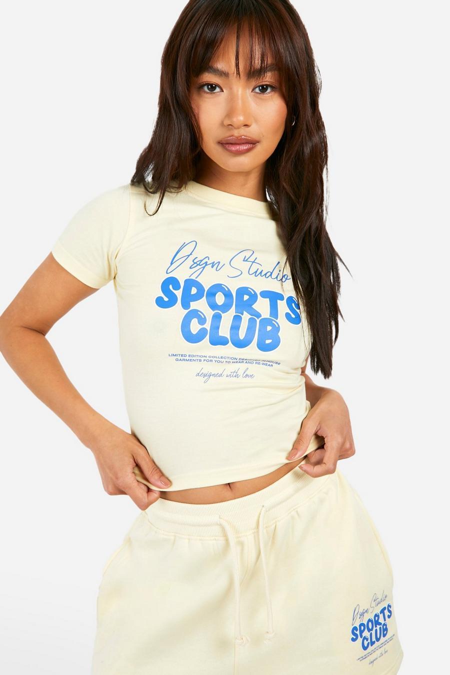 ŻÓŁTY T-SHIRT NAPIS 