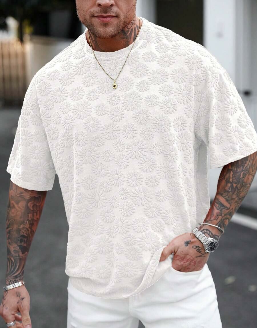 biały t-shirt oversize struktura 