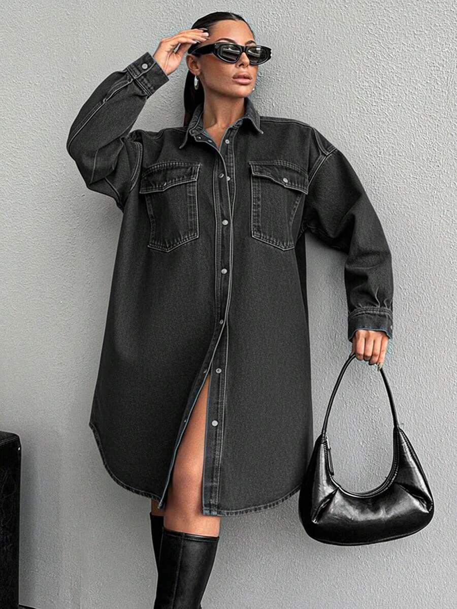 koszulowa sukienka jeans