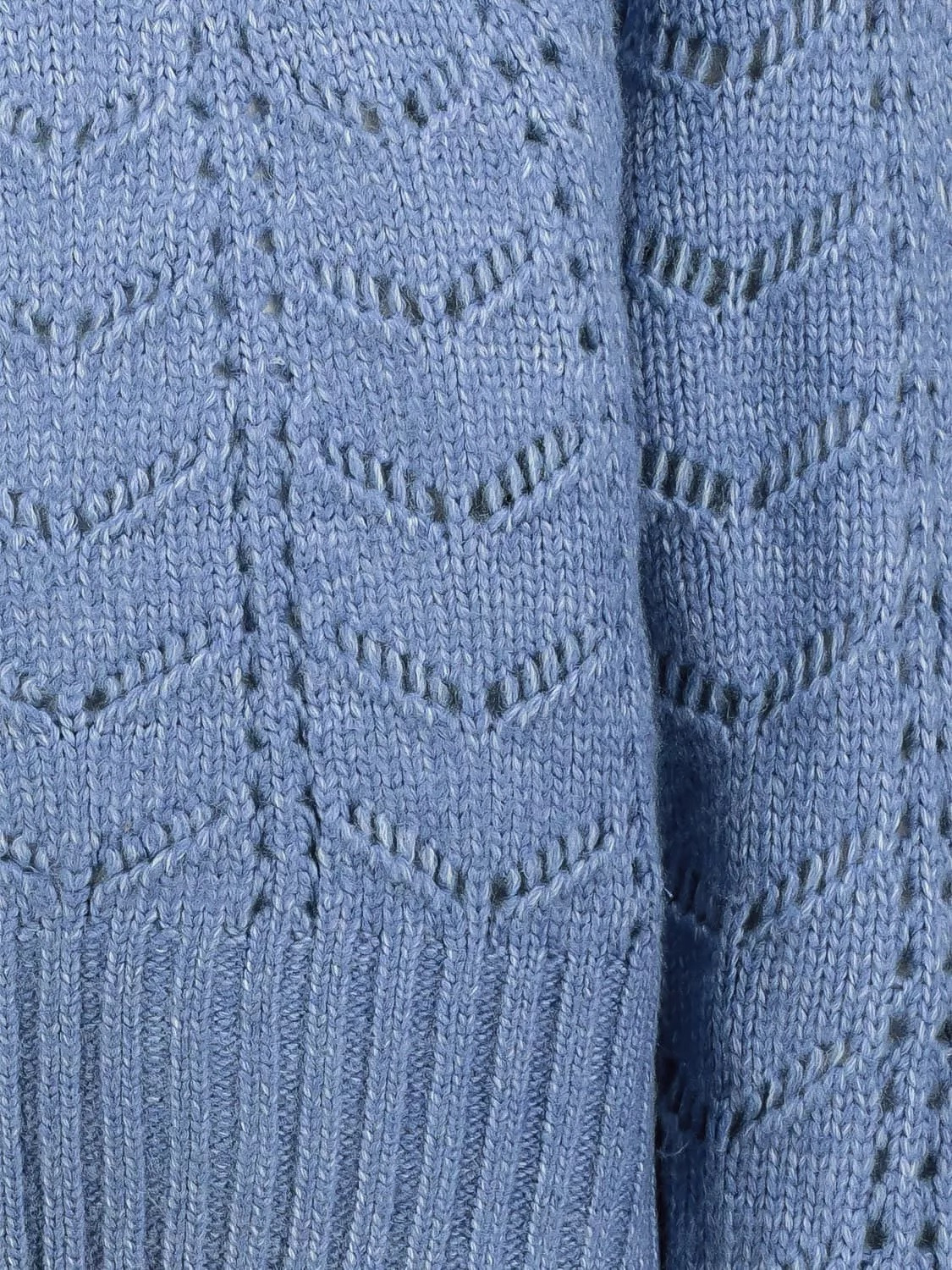 niebieski ażurowy sweter