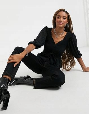 CZARNA BLUZKA V-NECK