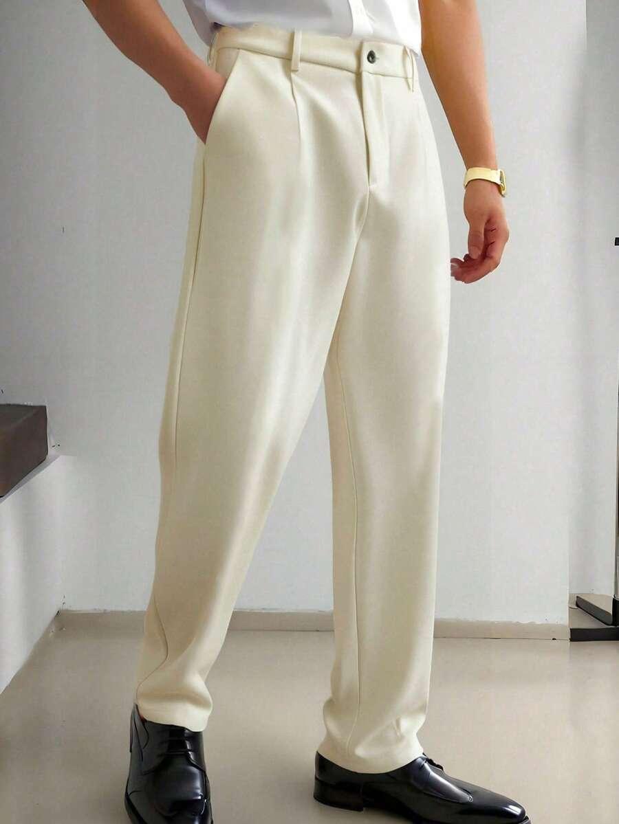 KREMOWE ELEGANCKIE SPODNIE