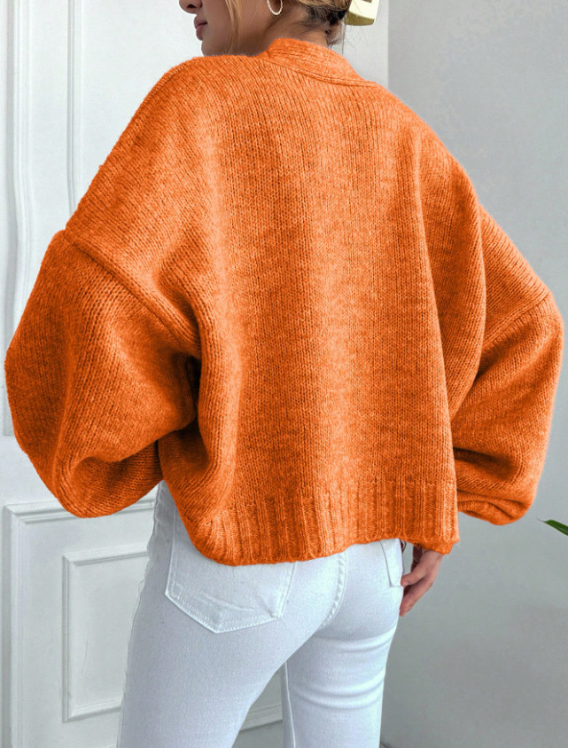 POMARAŃCZOWY SWETER GUZIKI