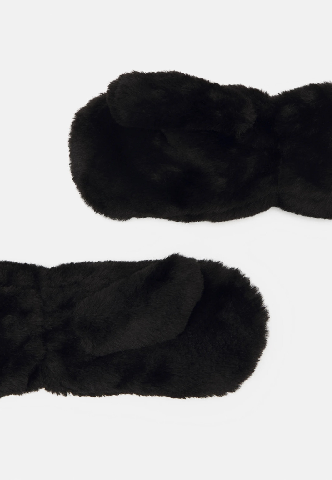 czarne Rękawiczki jednopalczaste futerko