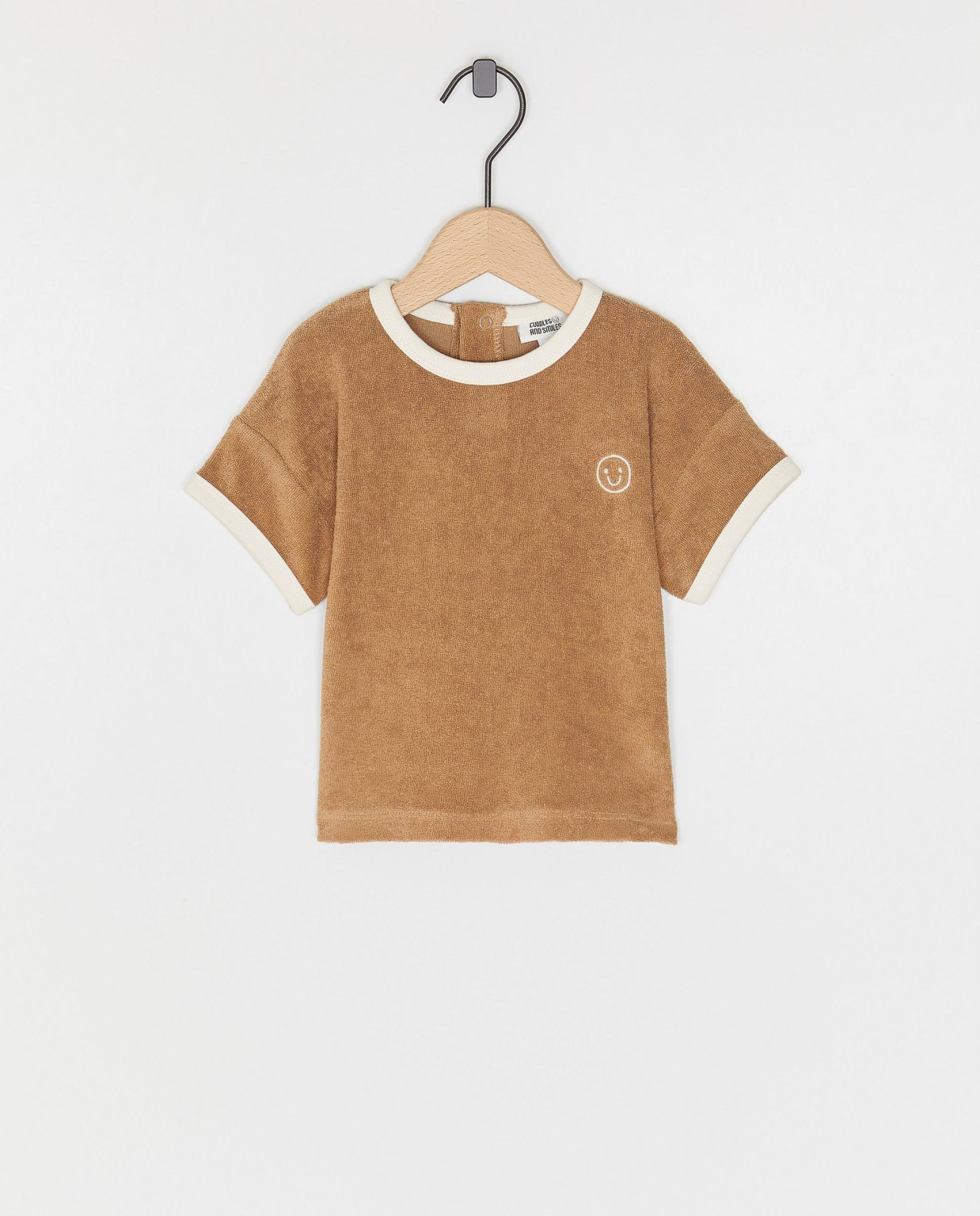 BRĄZOWY T-SHIRT PRINT