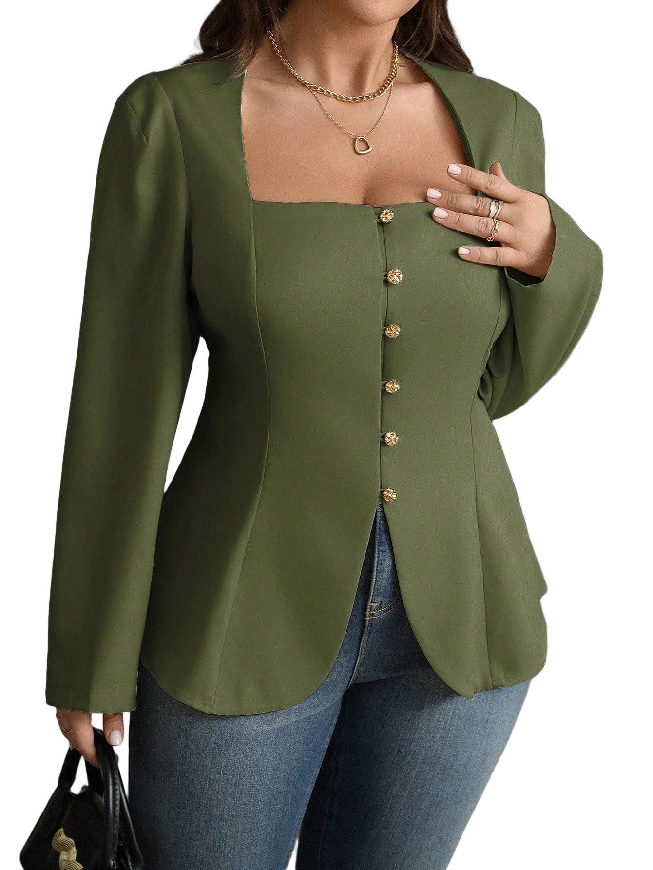 BLUZKA DAMSKA KWADRATOWA PLUS SIZE