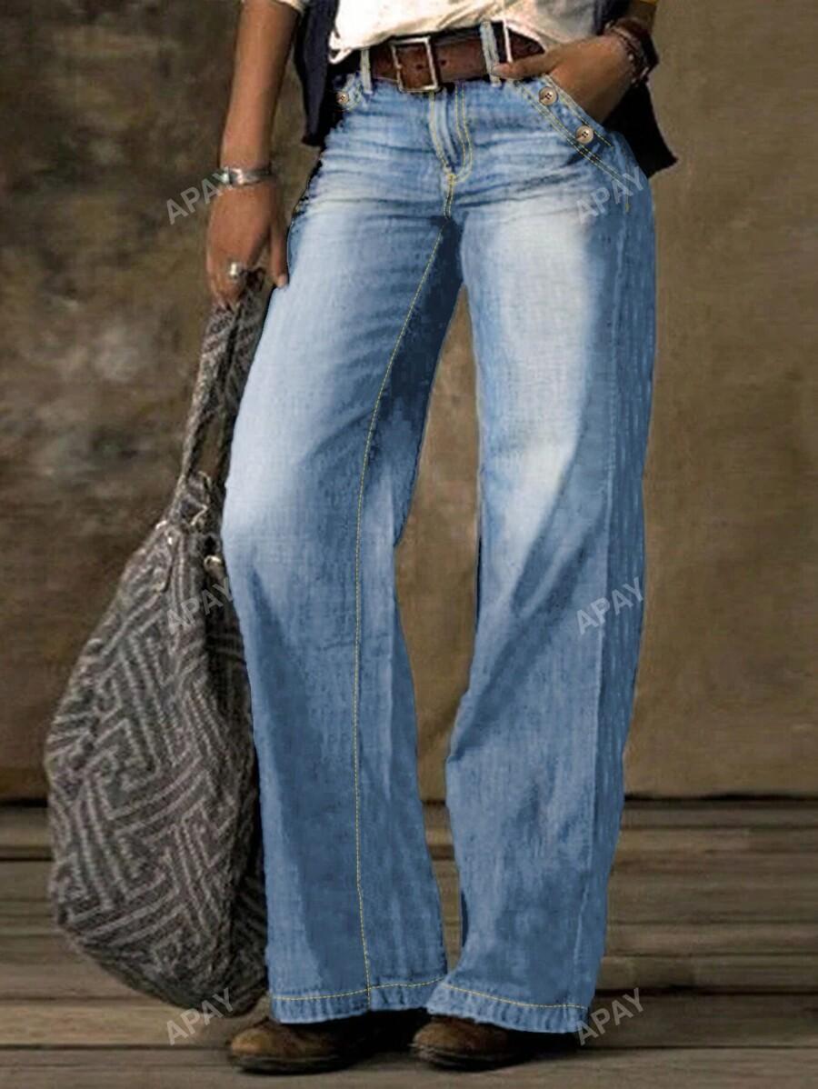 NIEBIESKIE PROSTE SPODNIE JEANS