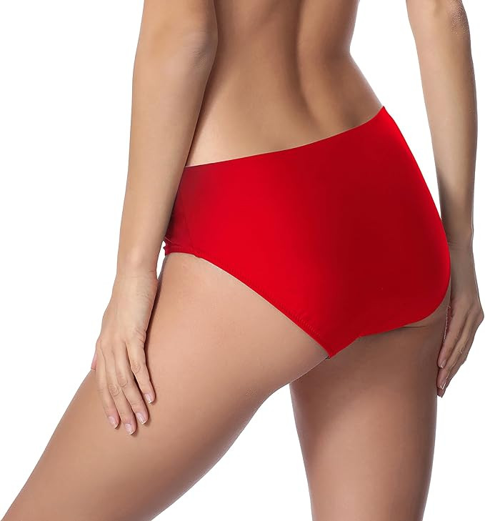 czerwony dół od bikini wysoki stan