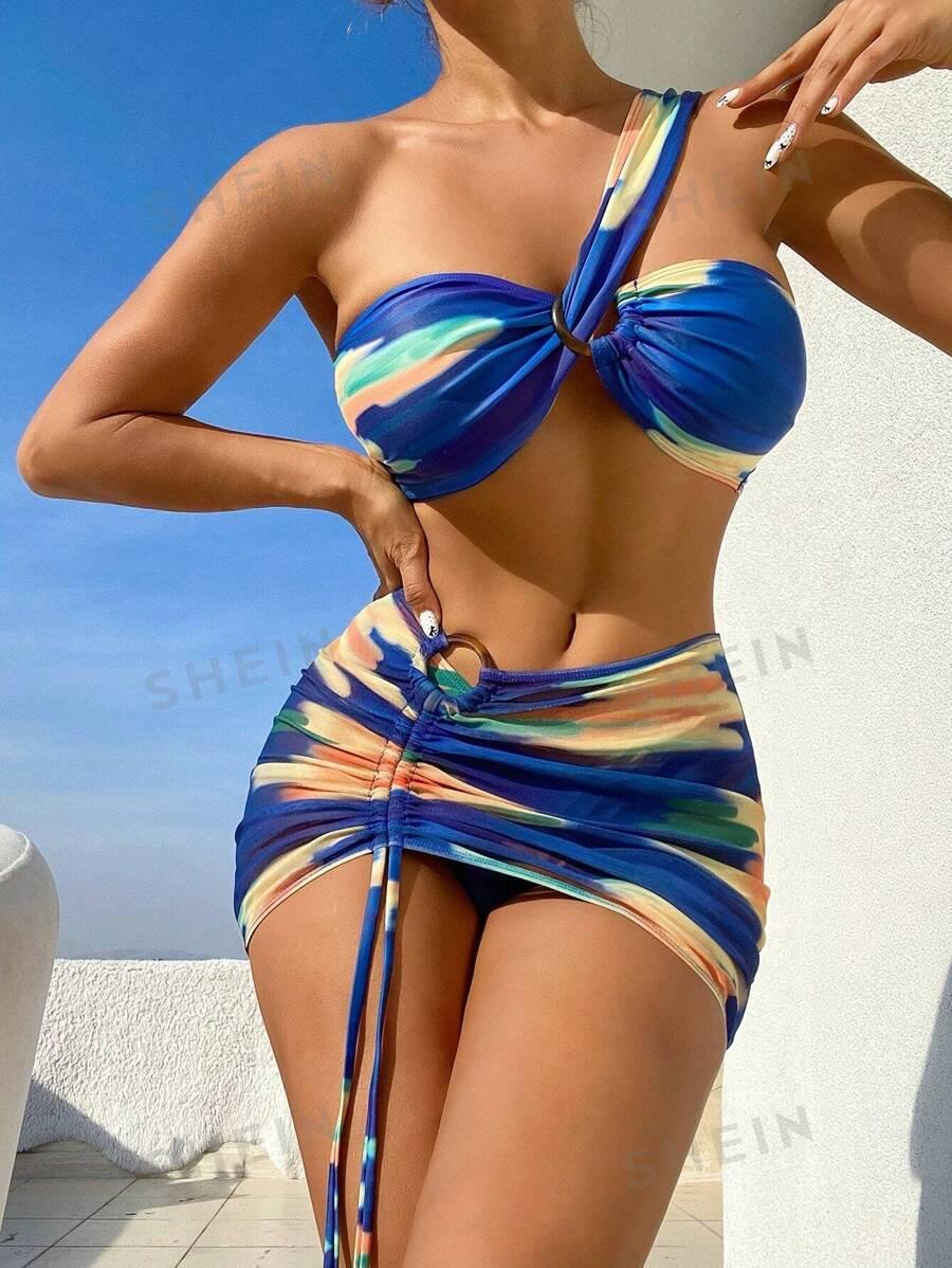 KOMPLET BIKINI WZÓR TIE-DYE 