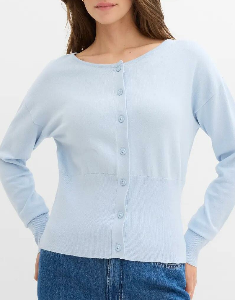 SWETER DAMSKI OKRĄGŁY DEKOLT BAWEŁNIANY 