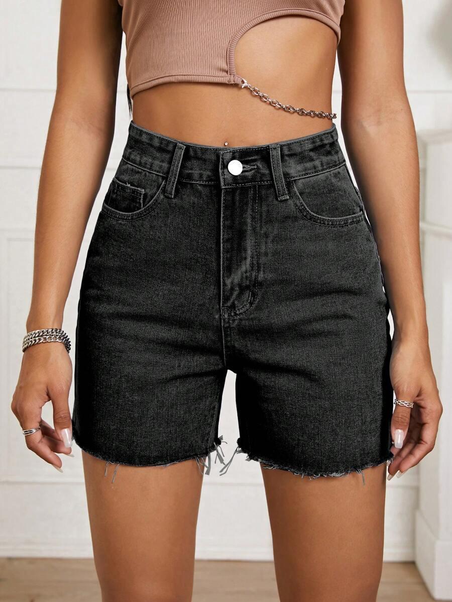 SZARE SPODENKI JEANS