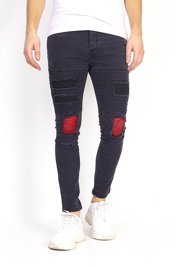 SPODNIE JEANS WSTAWKI