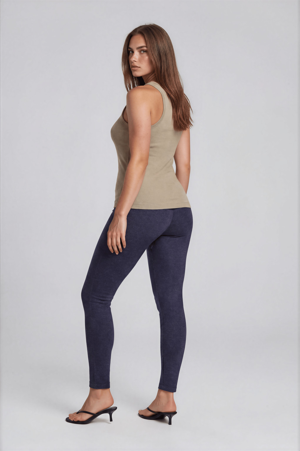 ocieplane legginsy imitacja jeansu