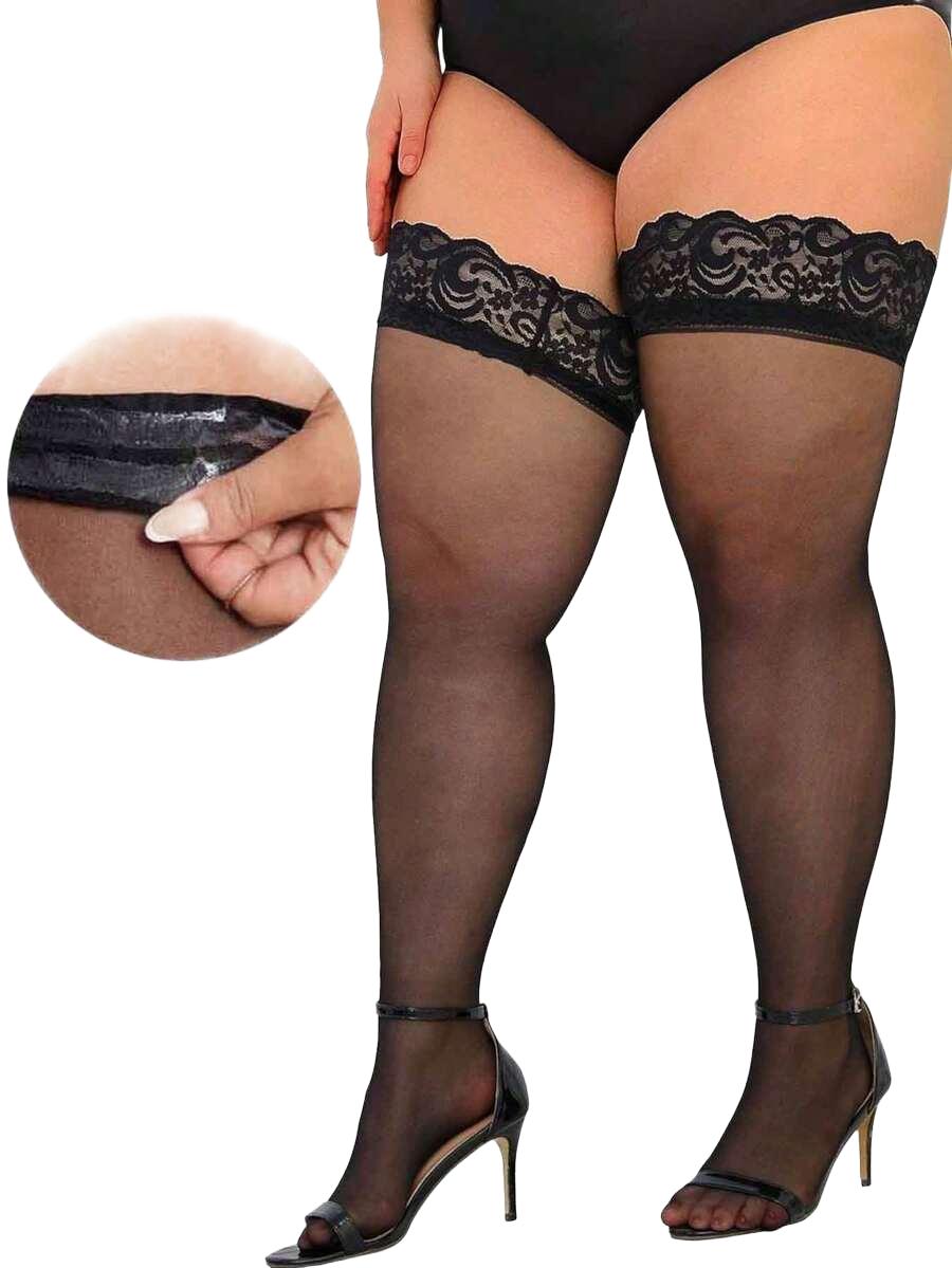 czarne pończochy koronka 2 pack
