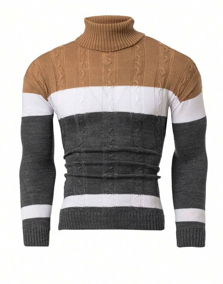 SWETER Z GOLFEM kontrast