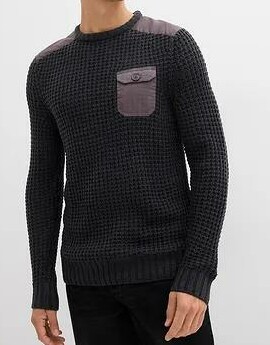 SWETER MĘSKI WKŁADANY PRZEZ GŁOWĘ DŁUGI RĘKAW