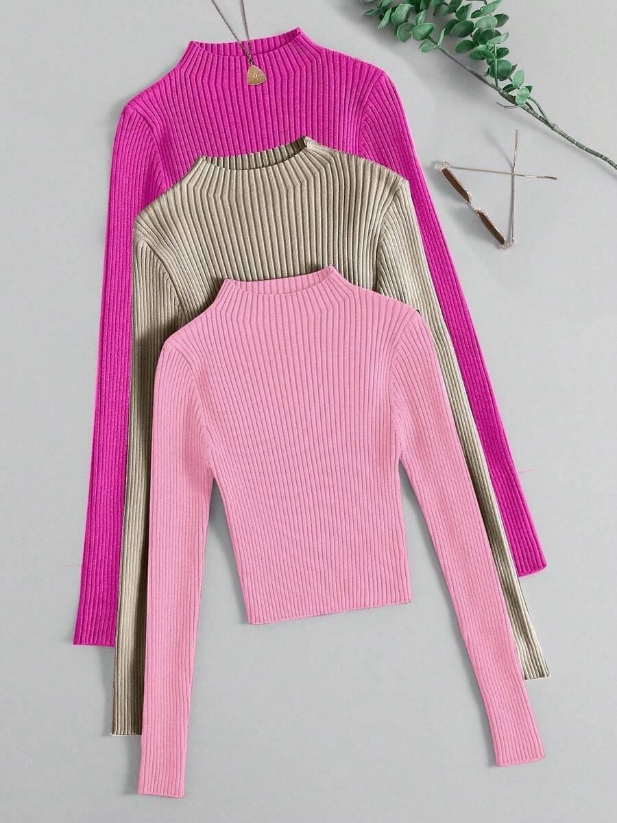 sweter prążki stójka 3-pack