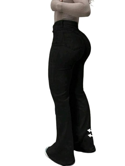CZARNE SPODNIE JEANS DZWONY