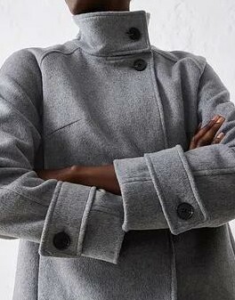 PŁASZCZ DAMSKI PLUS SIZE WEŁNIANY DŁUGI RĘKAW
