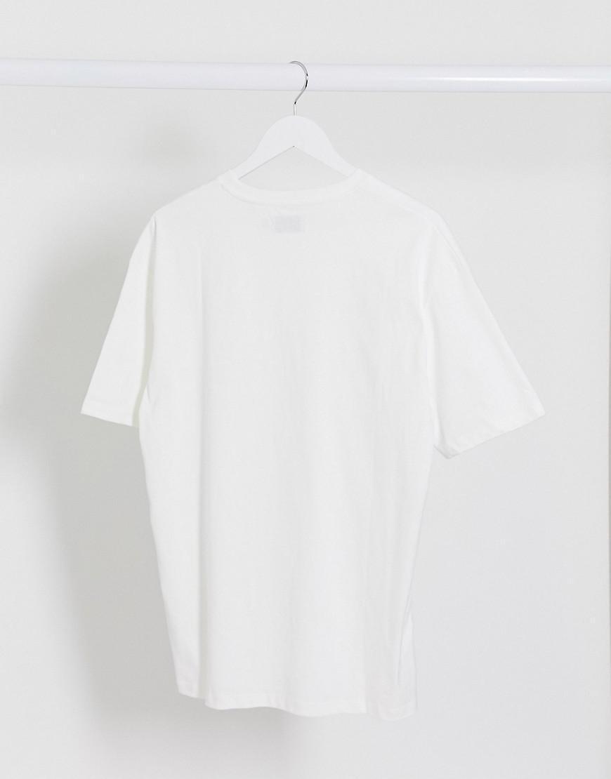 biały t-shirt okrągły dekolt