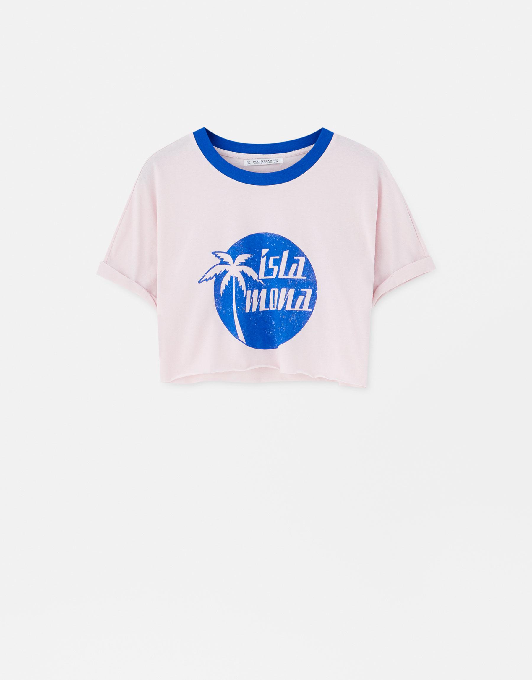 krótki t-shirt nadruk isla mona