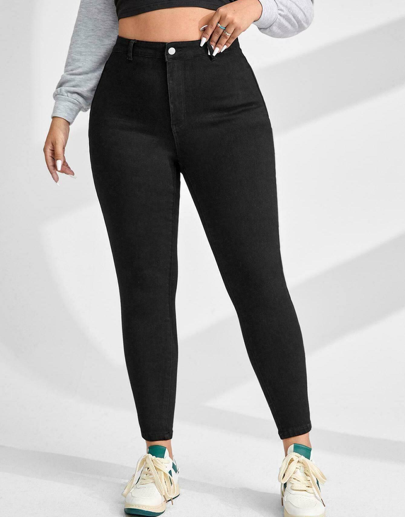 CZARNE SPODNIE JEANS 